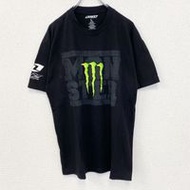 古著 OND Monster Energy 短袖印花 T 卹，圓領，黑色，L 碼