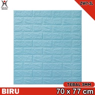 Wallpaper 3D Foam | Room Decoration Wallpaper | 3D Foam Bata - W73L BIRU 3MM