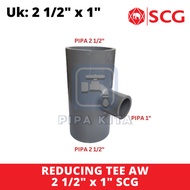 Reducing Tee AW 2 1/ 2 x 1 Inch SCG Verlop Tee 2.5 x 1 Dim Reducer Over