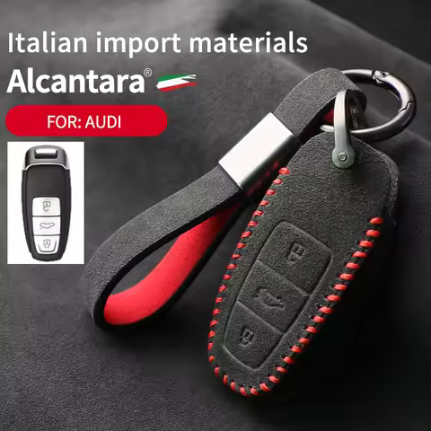 Alcantara For Audi Q8 RSQ8 A6 C8 S6 RS6 A7 S7 RS7 A3 8Y A8 D5 RS E-tron GT Q4 Q7 Car Key Remote Case
