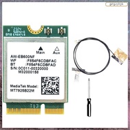 [L E U R] MT7925 WIFI 7 Card+Internal Antennas 5400Mbps M.2 Triple Band 2.4G/5G/6G BT5.3 WiFi Card A