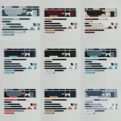 GMK Keycaps PBT Double Shot Cherry Profile Keycaps WOB Red Samurai 8008 For MX Switch Mechanical Key