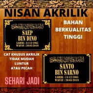 SEHARI JADI Nama Nisan Akrilik/Batu Nisan/Nama Makam akrilik/Papan