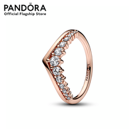 Pandora 14k Rose gold-plated ring with clear cubic zirconia เครื่องประดับ แหวน แหวนโรสโกลด์ สีโรสโกลด์ แหวนสีโรสโกลด์ แหวนแพนดอร่า แพนดอร่า