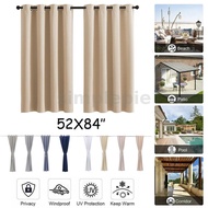 Waterproof Curtain Outdoor Blackout Plain UV Sun Protect Curtain Drape Panel