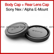Set Lens Rear Cap & Body Cap Cover sony A5000 A5100 A6000 A6300 A6400 A6500 A7 A7 II III A7R A7S Nex