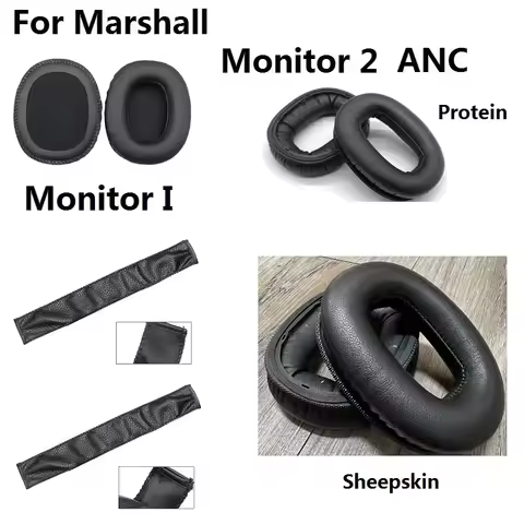 Ear Pads Suitable For Marshall Monitor I / Monitor 2 ANC Headphones Replacement Ear covers Earmuffs 
