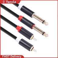 1.5m 2 RCA Male to 2 6.35mm Jack Male Audio Cable 2 to 2 Connector Splitter Cord