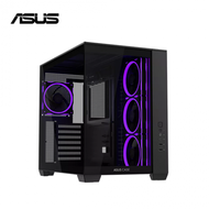 華碩 A32 PLUS 黑 全景玻璃機殼 (ATX/Type-C/內建風扇側3後1/MR120 ARGB風扇/雙艙式設計/顯卡420mm/塔散165mm)