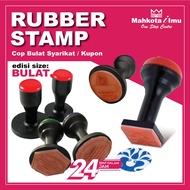 Rubber stamp edisi size bulat | Cop bulat syarikat/kupon | siap dalam 24 jam (Custom made)