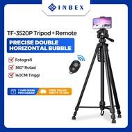 【FREE BAG】INBEX TF-3520p Tripod hp Professional Tripod kamera dslr /140cm Tripod standing hp+tripod carrying bag +U Holde for kamera Cellphone Mirroless DSLR CANON