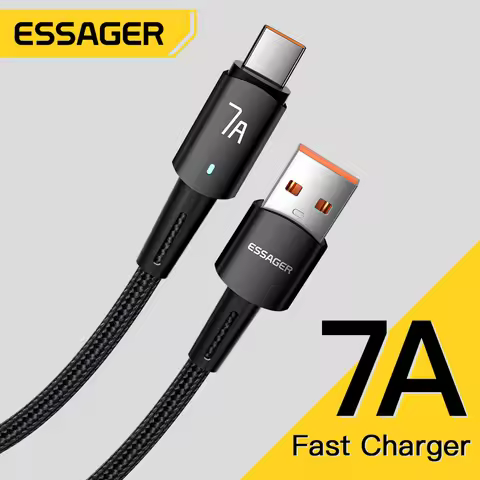 Essager 7A 100W USB Type C Cable 100W Fast Charging Wire For OPPO Oneplus Huawei P40 P30 Samsung Rea