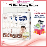 Moony Natura Diapers Size NB62+4/S58+2/M46/L38 - White Moony Diapers From 3 Kg to 14 Kg - Thanh Ngan