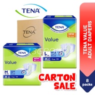 TENA Value Adult Diapers Unisex Size M/L, 10s-12s [Carton Sale]