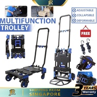 JR Trolley Cart Multifunction Household Big Capacity Platform Loading 150kg Foldable Platform Trolley Can Adjust Height