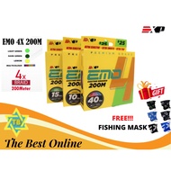 EMO 4X 200m EXP fishing Line Ready Stock Casting Braided Fishing Line Strong PE Multifilament Durabl