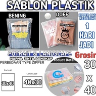 Custom Screen Printing Plastic Zipper Bag Clear & Matte Portrait 30x40 Landscape 40x30