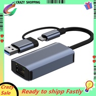 Gigabit Ethernet USB Type-C Data Transfer 1000Mbps RJ45 Ethernet Adapter for Laptop HDD Game Console