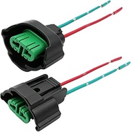 2PACK H8 H9 H11 880 881 Female Adapter Wire Connector Sockets w/ 4-Inch Wire Pigtails Compatible wit