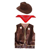 Cowboy Halloween cos Suit Western Masquerade Party Cowboy Vest Theme Dress Up Cowboy Costume 3QJ5