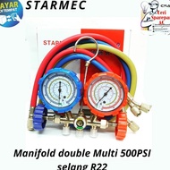 Starmec Manifold Double Multi 500Psi Freon Filled Measuring Tool R32 R410 R22