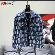 PFHQ 2023 New Hollow Out Hole Denim Jackets For Men Solid Loose Single Breasted Tassels Burr Coat Men's Summer Fashion 21F3434