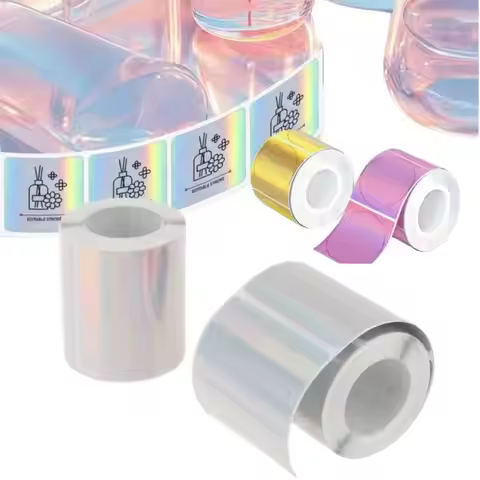 1 Roll Laser-color Silver/Matte Silver Labels Thermal Transfer Printing Paper Round Square Sticker F