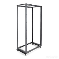 StarTech.com 4-Post 42U Mobile Open Frame Server Rack, 19in Network Rack with Wheels, Rolling Rack f