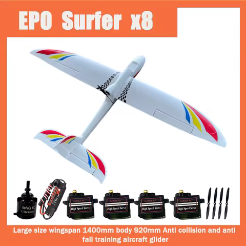 Surferx8 Wingspan 1400mm Body 920mm Epo Glider Remote Control Model Fpv Aircraft Detachable Componen