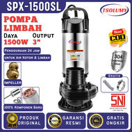Tsolumy Pompa Celup SPX-1500SL 1500W Stainless Steel Kapasitas 40000L/H untuk Irigasi Kolam Tambak