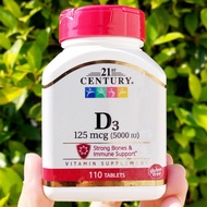 21st Century® Vitamin D3 125 mcg (5000 IU) 110 Tablets วิตามินดี3