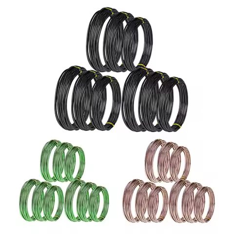9 Rolls Bonsai Wires Anodized Aluminum Bonsai Training Wire with 3 Sizes (1.0 Mm,1.5 Mm,2.0 Mm),Tota