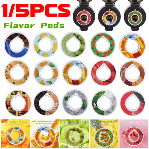 1-5pcs Air Flavor Pods Water Bottle Flavor Caps Fruit Scent Pods for Water Bottles Sports Water Cup 