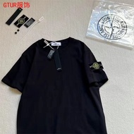 Stone Badge Island Solid Color Short Sleeve Mens and Womens Loose Casual Half Sleeve T-shirt Couple 