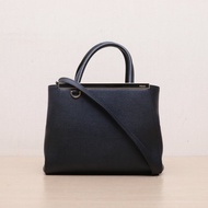 FENDI PETITE2JOURS小號黑色牛皮金扣肩背包