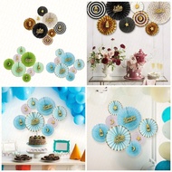 Petrichor 8pcs Folding Paper Fan for Homes or Restaurant Party Decorations Wall Decoration