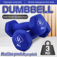 HTD Sport Dumbbell 3Kg Rubberized Cast Iron Q-304 3Kgx2Pcs