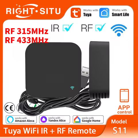 Tuya IR Remote Control RF 315MHz 433MHz Fixed Code WiFi S11 APP Remote Control for AC ALL TV Work Wi