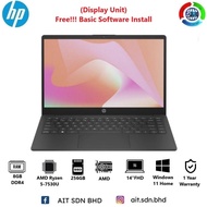 HP 14z-em000 14"FHD Black Laptop AMD Ryzen 5-7530U 8GB 256GB SSD AMD W11 (Display Unit)