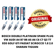 BOSCH DOUBLE PLATINUM SPARK PLUG VW AUDI A4 B7 B8 A5 A6 C6 C7 Q3 TT EOS GOLF GTi PASSAT SCIROCCO 1.8