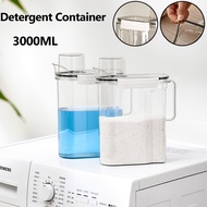 3000ml Detergent Container Laundry Detergent Dispenser Transparent Bottle Liquid Laundry Soap Container Bekas Simpanan