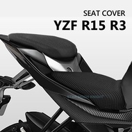 ฝาครอบแผ่นรองกันความร้อนสำหรับยามาฮ่า YZF-R15 YZF-R3 R15 R3 R 15 3เบาะรถจักรยานยนต์ฝาครอบตาข่าย3D ตา