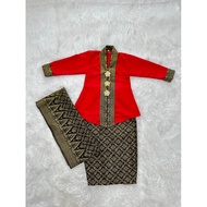 BAJU KEBAYA SONGKET KLASIK KANAK-KANAK (CIK SITI WAN KEMBANG) MERAH CILI