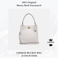 [Luxuco] Free Shipping 100% Original COACH Charlie Bucket Bag 55200 White Women Handbag Sling Shoulder Crossbody Beg Tangan Wanita Perempuan