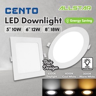 Slim LED Recess Aluminum Downlight 10W 12W 18W Lampu LED Downlight 4inch 6inch 8inch Round / Square