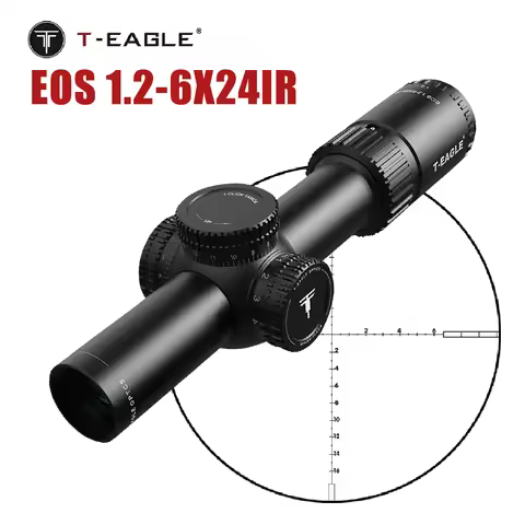Tactical EOS 1.2-6 X24 IR Riflescope Outdoors Hunting Scope LPVO Rifle Scope Red Green Illuminated A
