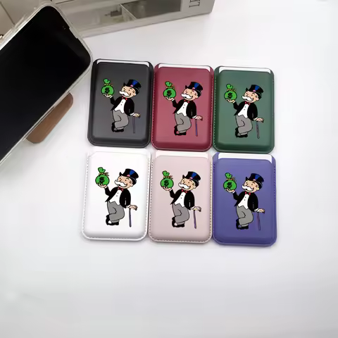 Upgrade Magnetic White PU Leather Wallet Case For MagSafe iPhone13 14 15 16 Luxury Dollar MonopolyS 