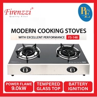 FirenzzI Modern Cooking Stoves FS-148 with Power Flame 9.0kW, Tempered Glass Top, Battery Ignition.