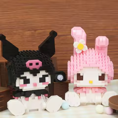 Sanrio Anime Bricks Hello Kitty My Melody Cinnamoroll Kuromi Building Blocks wholesale Toys Holiday 