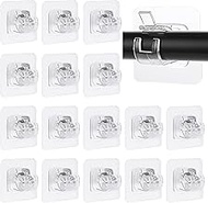 AKOLAFE 30PCS No Drill Curtain Rod Brackets for Wall Self Adhesive Curtain Rod Holders No Drilling Peel and Stick on Curtain Rod Hooks No Screw Nail Free Adjustable Curtain Rod Clips Hangers Easy Hang